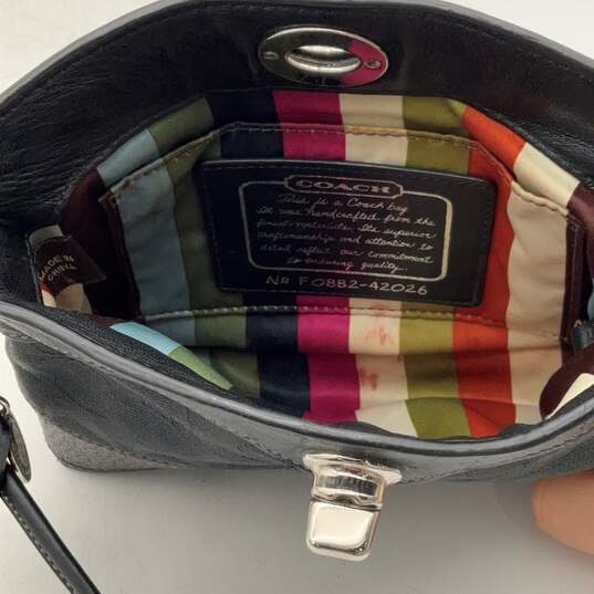 Coach Womens Black Glitter Bag Charm Turnlock Wristlet Wallet Clutch image number 4