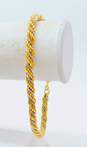 18K Two Tone Gold Twisted Rope Chain Bracelet 13.6g image number 1
