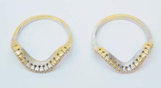 18K White Gold 0.30 CTTW Diamond Wave Ring Set 6.7g image number 5