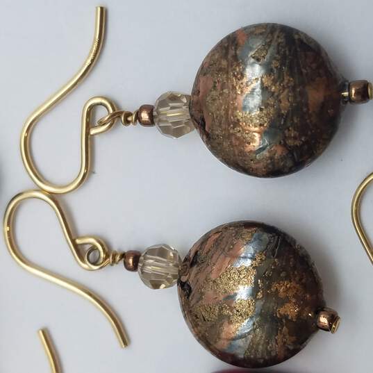Gold Filled Glass Multi-Gemstone Earring + Bracelet Bundle 4pcs 22.6g image number 10