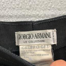 Giorgio Armani Womens Black Striped Flat Front Ankle Pants With COA alternative image