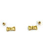 Designer Kate Spade Gold-Tone White Enamel Bow Shape Stud Earrings image number 3