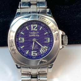 Designer Invicta Silver-Tone Stainless Steel Automatic Wristwatch