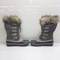 SOREL 'Joan of Arctic' Grey/Black Suede Winter Boots Women's Size 7 image number 2