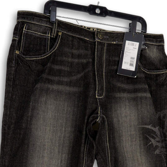 NWT Mens Black Dark Wash Denim Stretch Straight Leg Jeans Size 38/32 image number 3