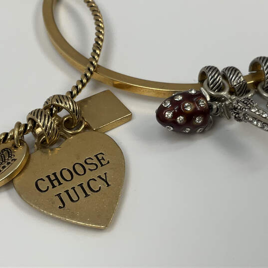 Lot Of 2 Designer Juicy Couture Gold-Tone Twisted Charm Bangle Bracelet image number 3