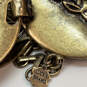 Designer Lucky Brand Gold-Tone Hammered Round Disc Link Chain Bracelet image number 4
