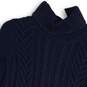 Lands' End Womens Navy Blue Knitted Turtleneck Long Sleeve Pullover Sweater Sz M image number 3