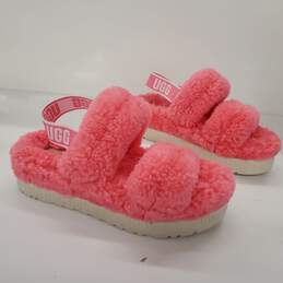 UGG Oh Fluffita Slipper Pink Fluffy Sandals Women's Size 10 alternative image