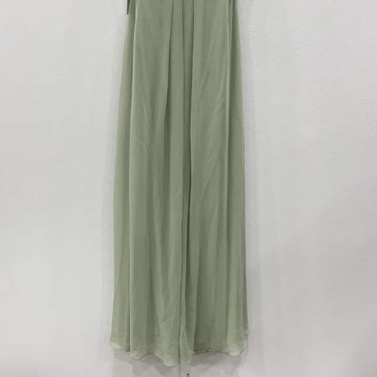 NWT Womens Green Sleeveless Round Neck Back Zip Maxi Dress Size 10 image number 4