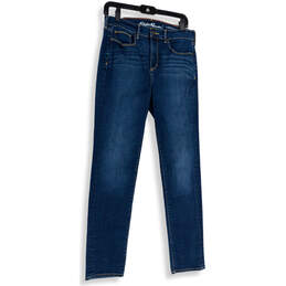 Womens Blue Denim Dark Wash Stretch Pockets Skinny Leg Jeans Size 8