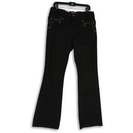 NWT Chaps Womens Black Denim Beaded Regular Fit Bootcut Jeans Size 12