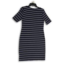 Lauren Ralph Lauren Womens Navy Blue White Striped Sheath Dress Size Large alternative image