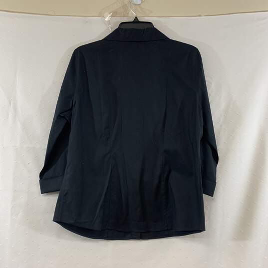 Women's Black Chico's No-Iron 3/4 Sleeve Button-Up Top, Sz. 1 image number 2