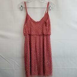 Adrianna Papell Beaded Pink Mini Blouson Dress Size 0 alternative image