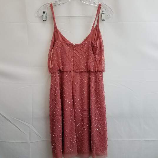 Adrianna Papell Beaded Pink Mini Blouson Dress Size 0 image number 2