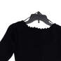 NWT Womens Black Knitted Short Sleeve Pullover Sweater Dress Size S image number 4