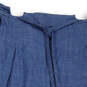 Womens Blue Pleated Front Chambray Denim Tie Waist Paperbag Short Size 2 image number 3