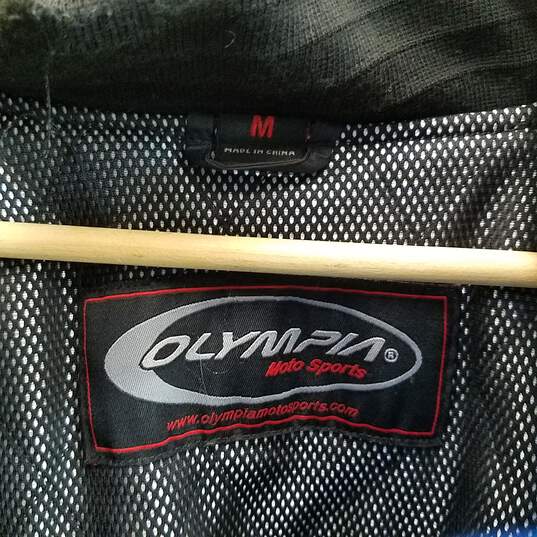 Olympia Moto Sports Men's Black Nylon Jacket Size M image number 5