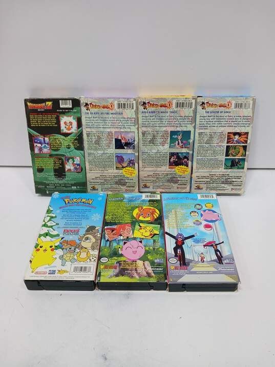VHS Tapes Pokemon & Dragon Ball Z Shows Assorted 7pc Lot image number 2