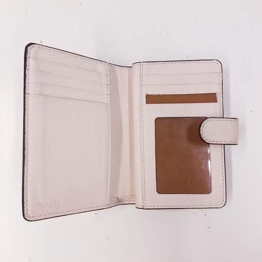 Coach Pebble Leather Bifold Wallet Cream image number 6