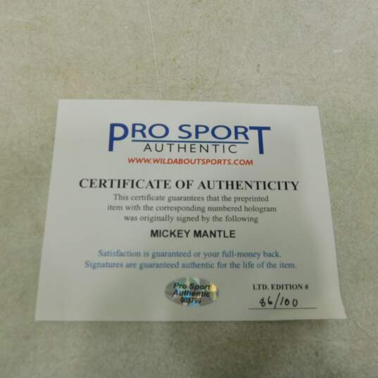 HOF Mickey Mantle Signed LTD ED Framed Photo /100 w/ COA image number 5