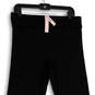 NWT Womens Black Flat Front Elastic Waist Straight Leg Trouser Pants Size L image number 1