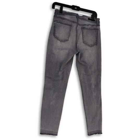 Womens Gray Denim Light Wash Pockets Stretch Skinny Leg Jeans Size 29 image number 2