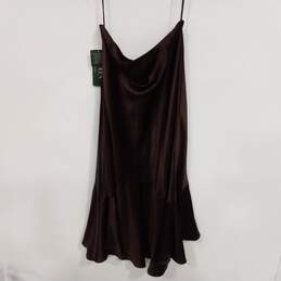 Lauren Ralph Lauren Women's Dark Chocolate Silk Slip Dress Size 6 NWT alternative image