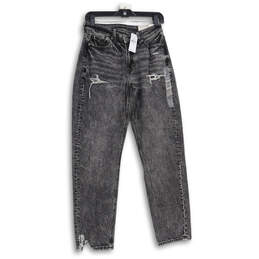 NWT Womens Black 5-Pocket Design Distressed Boyfriend Jeans Size 4