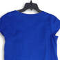 NWT Womens Blue Scoop Neck Short Sleeve Pullover Shift Dress Size Small image number 4