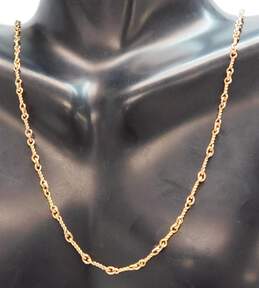 14K Yellow Gold Fancy Twisted Link Chain Necklace 6.5g