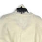 Womens White V-Neck Long Sleeve Cable Knit Raw Hem Pullover Sweater Size 2X image number 4