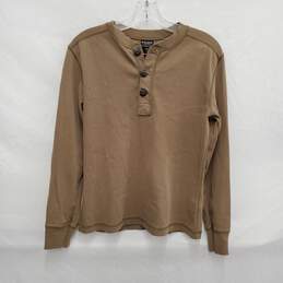 Filson's MN Long Sleeve 100% Cotton Button Brown Pullover Size SM