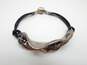 Hagit Gorali Sterling Silver Ripple Beaded Leather Bracelet 19.5g image number 4