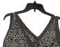 Womens Gray Floral V-Neck Sleeveless Pullover Blouse Size Large image number 3