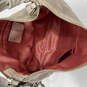 Womens Beige Kristen H1068-14904 Satin Monogram Adjustable Strap Hobo Bag image number 7