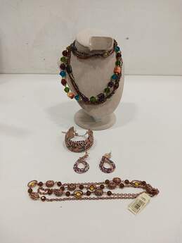 Bundle of Assorted Faux Brown Tones Costume Jewelry