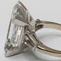 Kimberly 14K White Gold Clear Spinel 1CT. Cushion Solitaire Sz 5.5 Ring 6.6g image number 5
