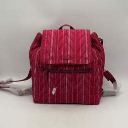 NWT Kate Spade Womens Pink Heart Print Inner Pocket Adjustable Strap Backpack