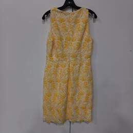 White House Black Market Women's White/Yellow Floral V-Neck Dress Size 8 alternative image