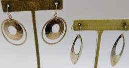 ATI & Artisan 925 Hammered Textured Pointed Nested Circles & Granulated Teardrops Drop Earrings Variety 19.6g alternative image