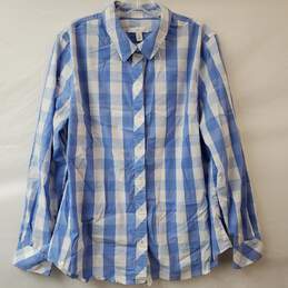 1901 Blue & White Check LS Button Up Shirt Women's XL