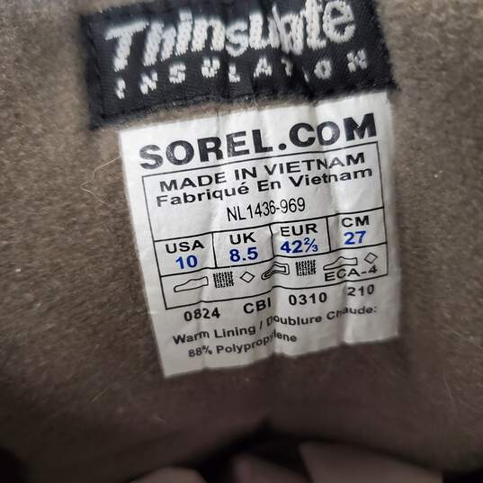 Sorel Cumberland Brown Army Green Snow Boot Women's Size 10 image number 6