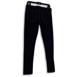 Womens Blue Denim Dark Wash Stretch Pockets Skinny Leg Jeans Size 29