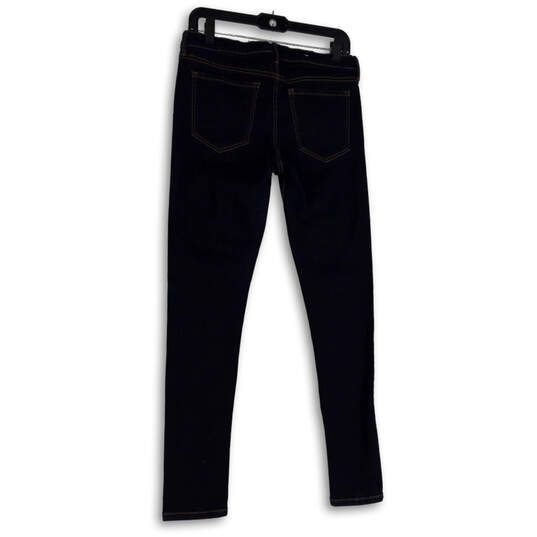 Womens Blue Denim Dark Wash Stretch Pockets Skinny Leg Jeans Size 29 image number 1