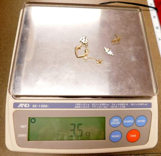 14K White & Yellow Gold Scrap & Stones Jewelry  3.5g image number 1