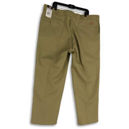 NWT Mens Beige Flat Front Pockets Straight Leg Dress Pants Size 44x30 alternative image