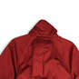 Womens Red Long Sleeve Mock Neck Oversized Full-Zip Windbreaker Jacket Sz L image number 4