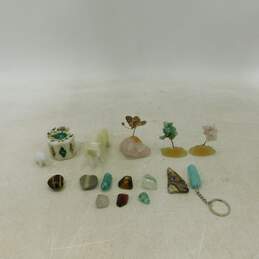 Crystals & Figurines Elephant Rose Quartz W/ Wire Butterfly Stone Trinket Box